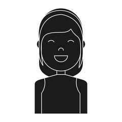 cartoon woman smiling icon over white background vector illustration