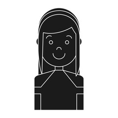 cartoon woman smiling icon over white background vector illustration