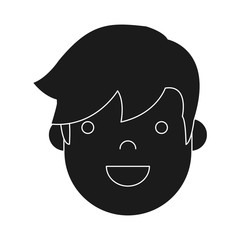 cartoon man face icon over white background vector illustration