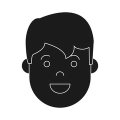 cartoon man face icon over white background vector illustration