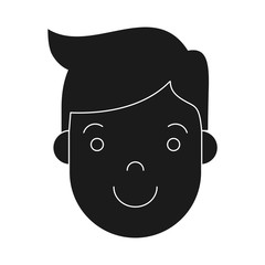 cartoon man face icon over white background vector illustration