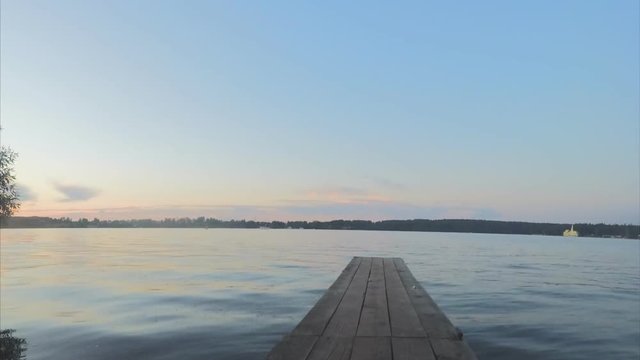 Wooden Pier On The pond In Summer Timelapse