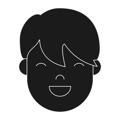 cartoon man face icon over white background vector illustration