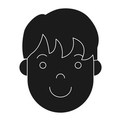 cartoon man face icon over white background vector illustration