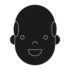 cartoon man face icon over white background vector illustration