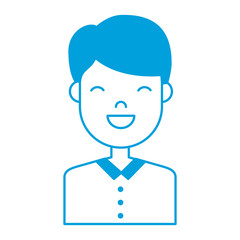 happy man icon over white background colorful design vector illustration