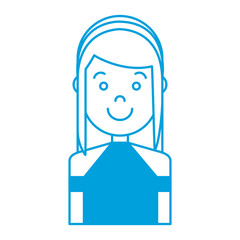 cartoon woman smiling icon over white background colorful design vector illustration