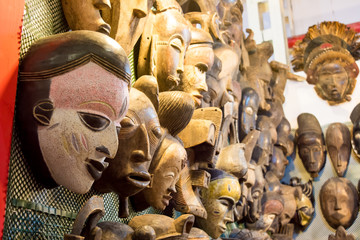 african masks at the market