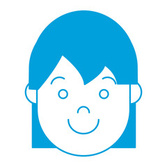 cartoon woman face smiling icon over white background colorful design vector illustration