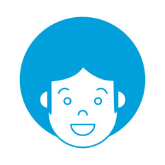 cartoon woman face smiling icon over white background colorful design vector illustration