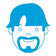 cartoon man with beard icon over white background colorful design vector illustration