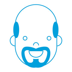 cartoon man with beard icon over white background colorful design vector illustration