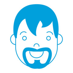 cartoon man with beard icon over white background colorful design vector illustration