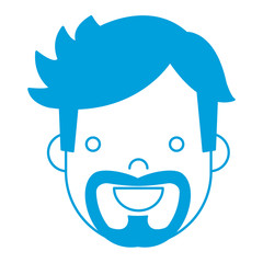 cartoon man with beard icon over white background colorful design vector illustration