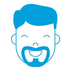 Obraz na płótnie Canvas cartoon man with beard icon over white background colorful design vector illustration