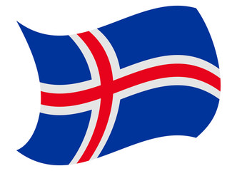 iceland flag moved by the wind