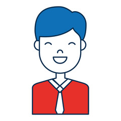 happy man icon over white background colorful design vector illustration