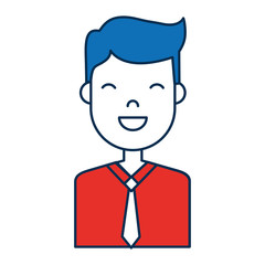 happy man icon over white background colorful design vector illustration