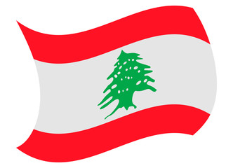 lebanon flag moved by the wind