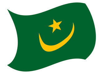 mauritania flag moved by the wind
