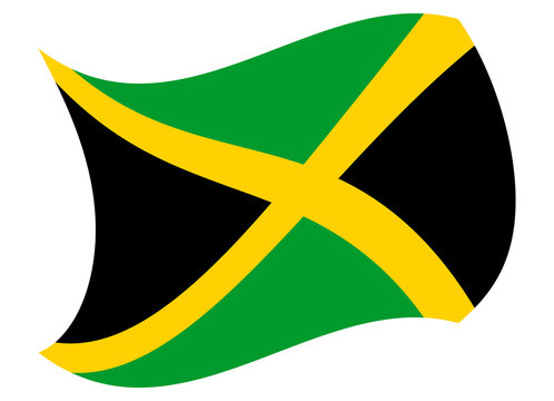 jamaica flag moved by the wind