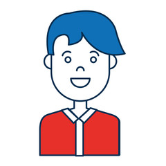happy man icon over white background colorful design vector illustration