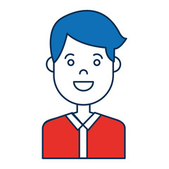 happy man icon over white background colorful design vector illustration