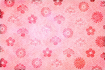 年賀状　梅　和柄　背景