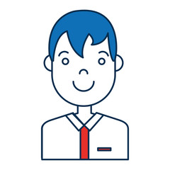 happy man icon over white background colorful design vector illustration