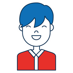 happy man icon over white background colorful design vector illustration