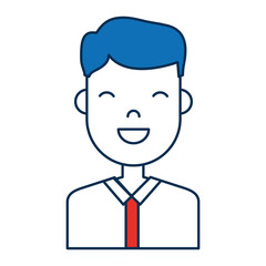 happy man icon over white background colorful design vector illustration