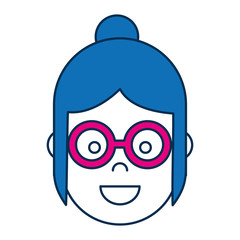Obraz na płótnie Canvas woman with glasses icon over white background colorful design vector illustration
