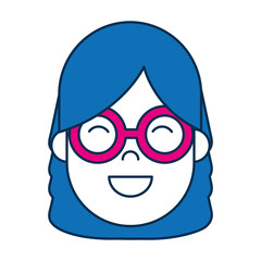 woman with glasses icon over white background colorful design vector illustration