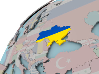 Map of Ukraine with flag