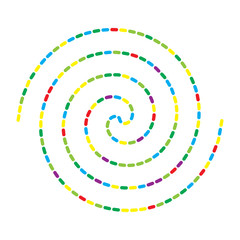 Colorful dashed random circles abstract background