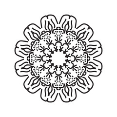 flower mandala, patterned Indian paisley. geometric vector illustration
