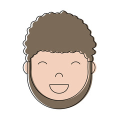 cartoon man smiling icon over white background colorful design vector illustration