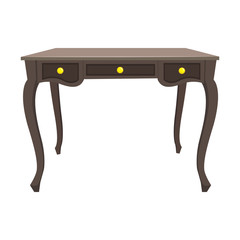 Wooden table isolated illustration