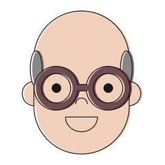 man with glasses icon over white background colorful design vector illustration