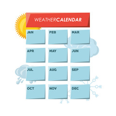 Sunny day of weather calendar and climate theme Vector illustration