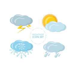 Icon set of weather and climate theme Vector illustration