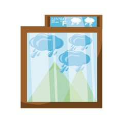 Rainy day of weather and climate theme Vector illustration