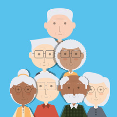 Grandparents cartoon of family and senior theme Vector illustration