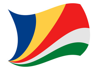 seychelles flag moved by the wind