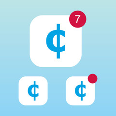 Cent Symbol Icon With Notification