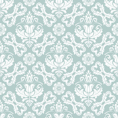 Seamless classic light blue and white pattern. Traditional orient ornament. Classic vintage background