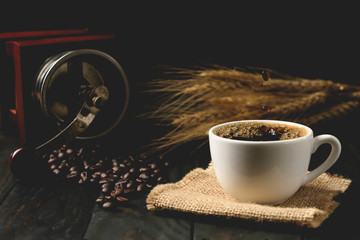 Espresso hot coffee, splash coffee,