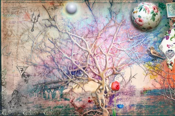 Foto auf Acrylglas Phantasie Giardino dell'eden con albero della conoscenza