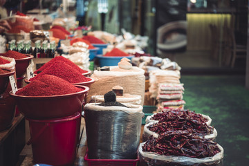 Red pepper powder, the main ingredient of Korean traditional food. In traditional markets