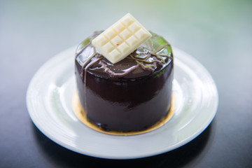 Delicious chocolate mousse cake